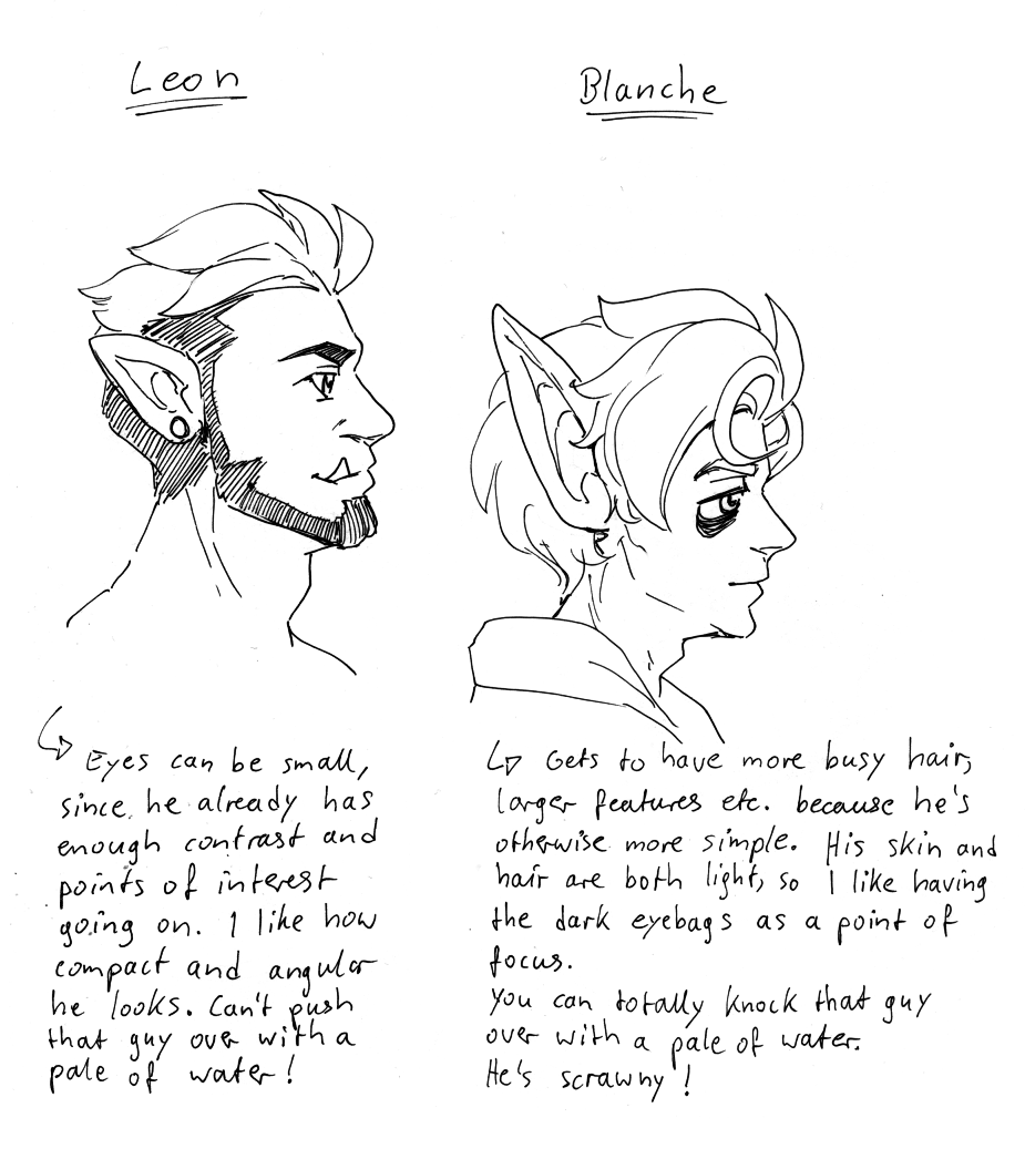 Blanche and Leon in profile.